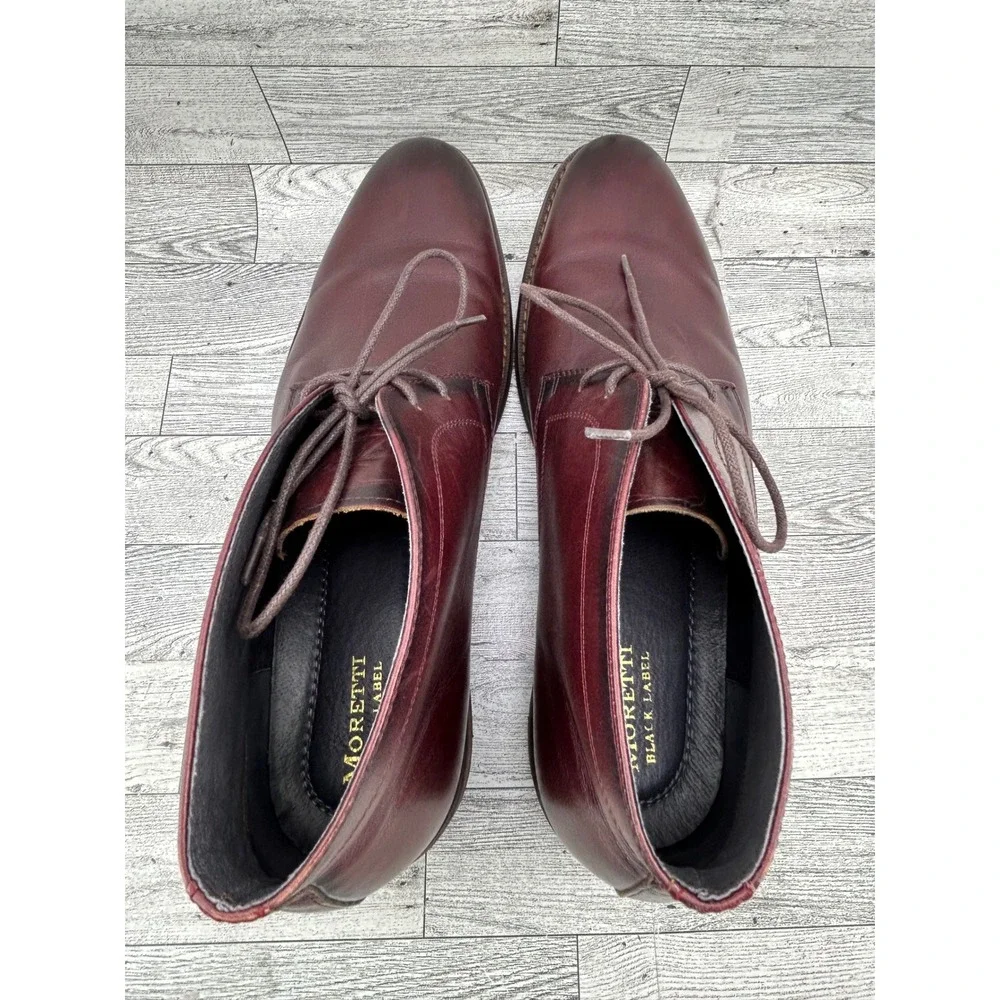 Moretti Black Label Mens‎ Glen Burgundy Leather Chukka Boots B5800M Size 13 D